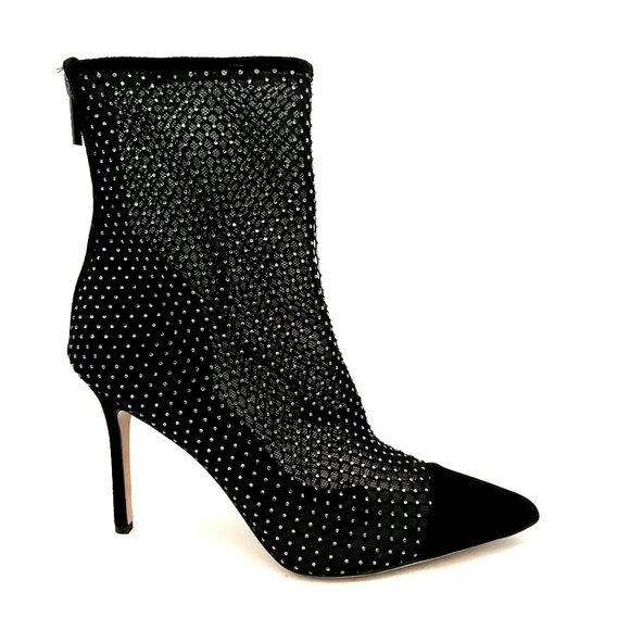 NEW Veronica Beard Lisa Rhinestone Mesh Bootie Womens 9 Shiny Elevated Glam Chic